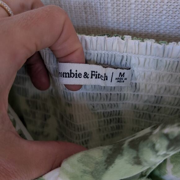 Abercrombie & Fitch Emerson Green Poplin Floral Short Sleeve Mini Dress, size M - Picture 3 of 8